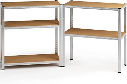 Klink Estantería Almacenaje Metálica 5 Baldas Ajustables 180 x 90 x 40 cm Sin Tornillos para Gareje Trastero Organizador Cocina - imagen 7