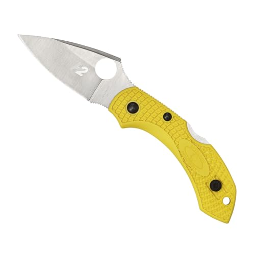 Spyderco Dragonfly 2 Lightweight Salt Knife with 2.28' H-2 Steel Blade and High-Strength Yellow FRN Handle - PlainEdge - C28PYL2