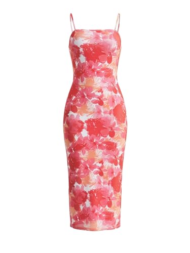 Image of Verdusa Women's Spring Dresses Hawaiian Tropical Floral Slimming Dress Sun Midi Sundresses Split Vacation Outfits