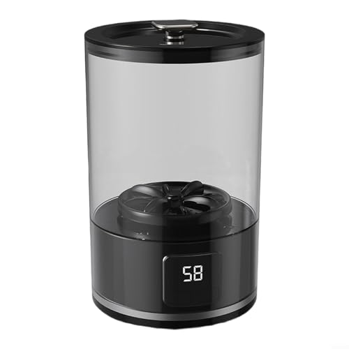 Minilavadora inalámbrica de 3000 mAh, batería portátil, 1 L con 15000 rpm, ABS, para ropa interior, viajes, dormitorio universitario (negro)