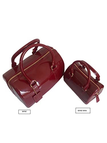 Image of Ladies Summer Jelly Pillow-shaped Top Handle Handbag Candy Color Transparent Crystal Purse