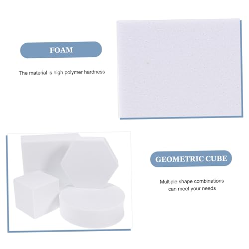 CONGARTENO 4pcs Cube Photo Lane Photo Props for Jewelry Makeup Accessories Geometric Cube Photoshoot Foam Building Blocks Photography Background Props Cake Accessories White Polymer Foam - Thumbnail 6