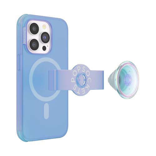 Image of PopSockets iPhone 14 Pro Phone Case with MagSafe, Wireless Charging Compatible, Blue - iPhone 14 Pro MS Blue Translucent