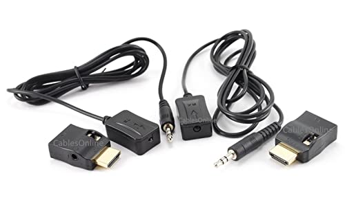 CablesOnline Remote Controller IR Extender Receiver/Transmitter/Dual HDMI Adapter Kit(IR-KIT1)