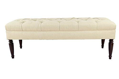 MJL Furniture Designs Claudia Collection Upholstered Diamond Tufted Bedroom Accent Bench, HJM100 Series, Beige