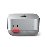 Lonelyfox Mac mini M4 & M4 Pro Stand – Innovative Front Power Button Access, Anti-Dust Cooling Silicone Base, Anti-Slip Desktop Holder, Replaceable Button Caps (Gray)