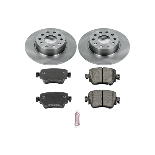 Image of PowerStop Rear Brake Kit for Volkswagen Golf 2015-21 |Golf Alltrack 2017-19 |Golf SportWagen 2015-19 |GTI 2015-18 |Passat 2015-22 - Z17 Ceramic Brake Pads & Disc Rotors Replacement, KOE7053