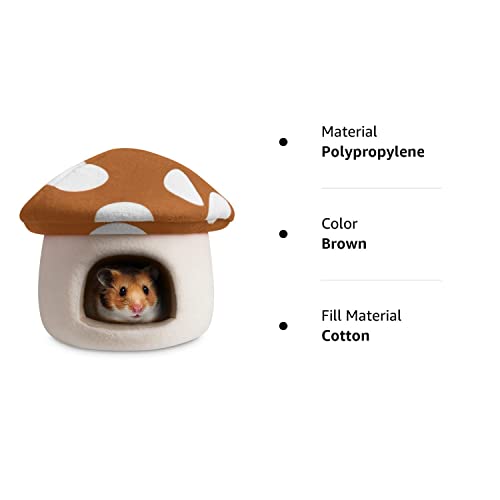 Hollypet Pet Bed Small Animals Bed Dutch Pig Hamster Nest Hedgehog Rat Chinchilla Guinea Habitat Mini House, Brown Mushroom, S #TOP6