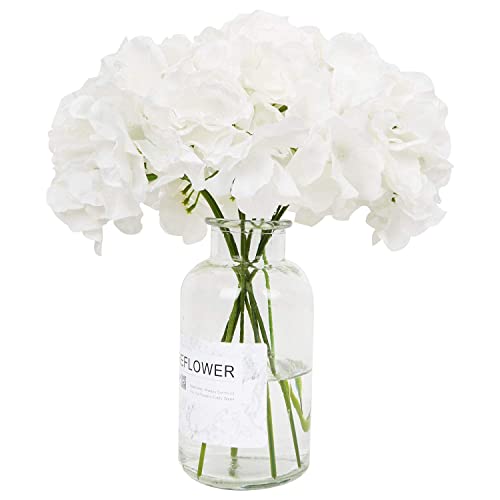 RENATUHOM Hortensie Künstliche Hortensien Künstliche Blume Hortensien Kunstblumen Hydrangea Hortensienköpfe Rispenhortensie Weiß Dekoration für Zuhause Garten Party Hochzeitsstrauß