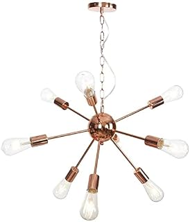 Lámpara de techo , Luces colgantes 9 luces Sputnik Chandelier Rose Gold - Moderno techo colgante iluminación de iluminación de montaje enjuague techo luz de techo industrial Compatible with . sala de