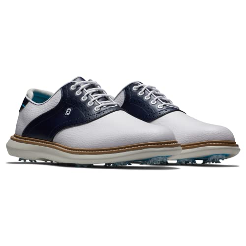 Miniatura 5 de Footjoy Fj Traditions, Zapato De Golf Hombre, Blanco Azul Marino, 39.5 Eu Ancho