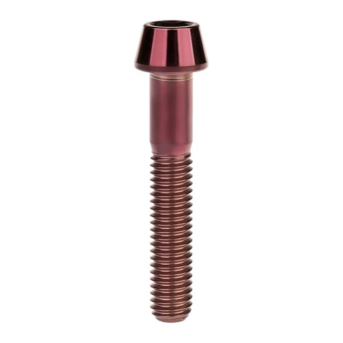 Image of Titanium Ti Bolt M5x9 16 18 20 25 30 35 40 45 50 55 60mm Tapered Head Screws Pack of 4 (M5x35mm, Burgundy)