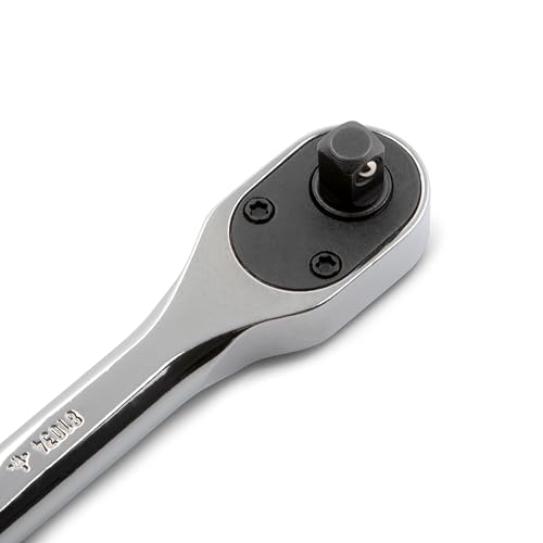 Image of GEARWRENCH 1 /4 inch Drive 120XP Full Polish Chrome Extra Long Handle Teardrop Ratchet | 81034XP