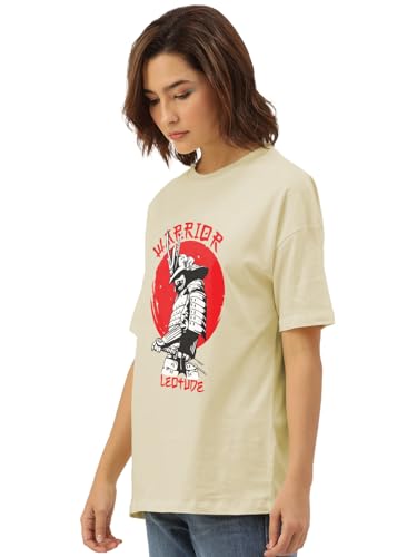 Image of LEOTUDE Women's Short Sleeve with Round Neck, Oversized Longline Drop