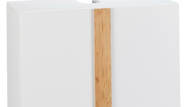 Wastafelonderkast Santorini Met Uitsparing - Met 2 Planken Wastafelmeubel Wit 2