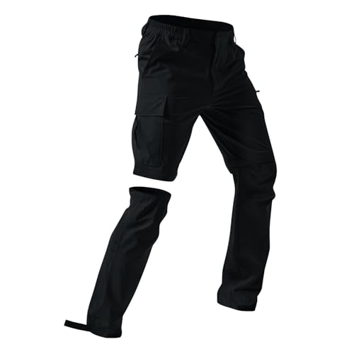 Men's Hiking Pants Outdoor with 5 Deep Pockets Water Resistant Cargo Zip-Off Pant Lightweight Convertible Trousers