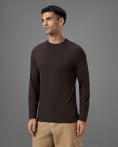 Image of Wellbi Full Sleeve T-Shirts for Men | Black | Breathable Eco-Friendly Bamboo Blend for All-Day Comfort | Ideal for Travel, Gym, or Casual Wear | Machine Washable