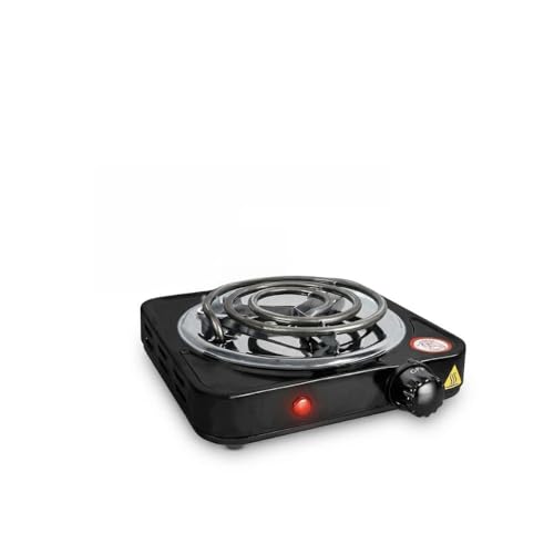 Fogareiro Elétrico 1 Boca 220V 1000W Portátil Preto com Controle de Temperatura Compacto e Resistente