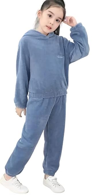 IKKAI!! Unisex (boy/Girls)'s Fabric Winter Pajama with Warm Soft Fabric Regular wear Cold-Weather Outdoor Playground with Hood Set Pack of 1