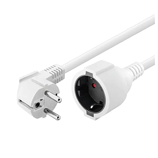 CABLEPELADO Cable de alimentacion alargador Schuko Macho a Hembra 5 M Blanco