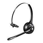 TECKNET Auricolare Bluetooth, Cuffie Wireless ad Orecchio con Microfono a cancellazione di Rumore per Camionisti, Auricolare Senza Fili a Mano Libera per Cellulare, PC, casa, Ufficio, Call Center
