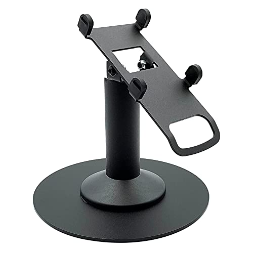 Discount Credit Card Supply Verifone V400M 7\" Freestanding Swivel and Tilt Terminal Stand with Round Plate, Black