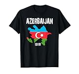 Azerbaigian Mappa Bandiera EST. Maglietta