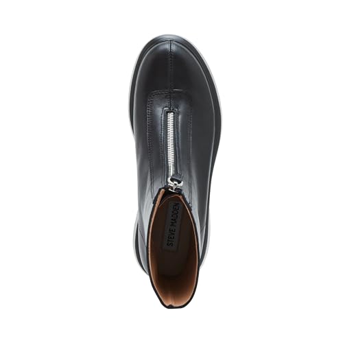 Steve Madden Women's Jones Ankle Boot, Black Leather, 6