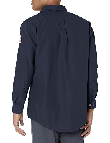 Bulwark Fr SND2NV RG L Mens Flame Resistant 4.5 Oz Nomex Iiia Uniform Tailored Sleeve Placket Shirt thumb #2