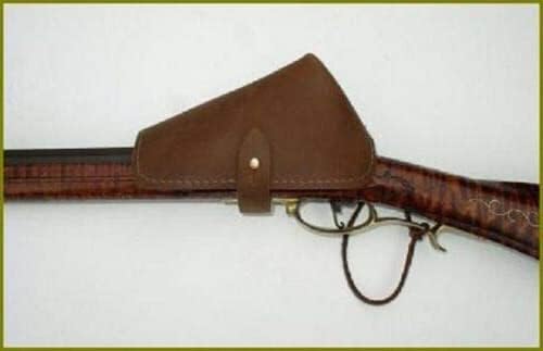 Brown Leather Lock Cover for Black Powder/Flintlock Rifles (Right and Left Hand Models)