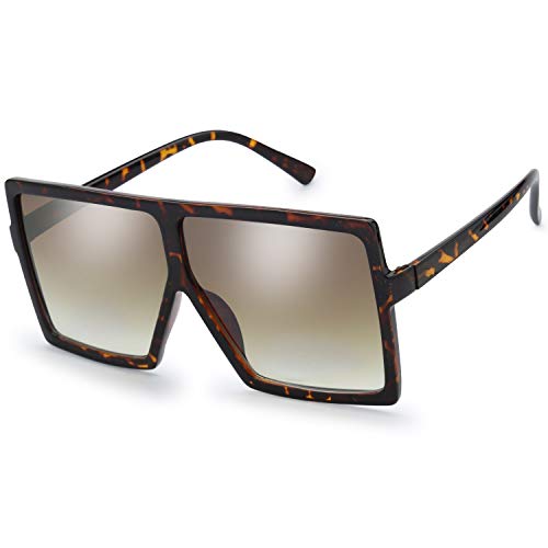 Image of The Fresh Large Oversized Fashion Square Flat Top Sunglasses - Exquisite Packaging