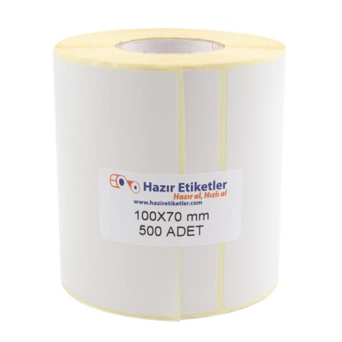 Kargo Etiketi Eko Termal Etiket 100 mm x 70 mm Ruloda 500 Adet 40 mm Kuka Çapında Direk Termal Transfer Etiketi