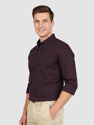 Image of Beyoung Oxford Cotton Shirt for Men | Premium Oxford Fabric | Regular Fit | Button-Down Collar