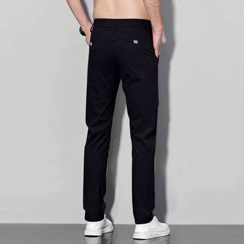 Men's Ice Silk Quick Dry Sweatpants Breathable Running Workout Pants with Zipper Pocket Straight Leg Joggers3