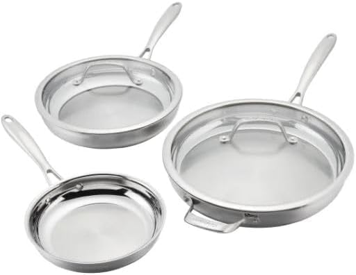 Cuisinart Professional Tryi-Ply Stainless Steel 5-piece Skillet S...