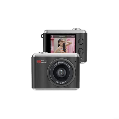 EffiFish Telecamera indossabile da pollice, action cam 1080p, videocamera tascabile da 64 MP, per mini fotocamera digitale per studenti (nero)