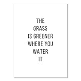 The Grass Is Greener Where You Water It Print, Unframed
