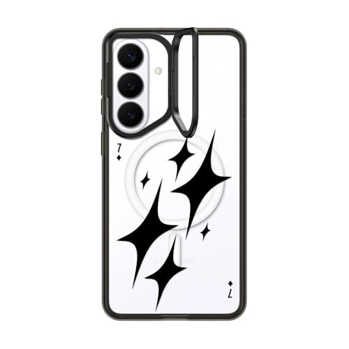 CASETiFY Impact Ring Stand Galaxy S26+ Case [150° Kickstand / 6.6 ft Military Grade Protection/Magnetic Compatible] - Diamond Card - Clear Black