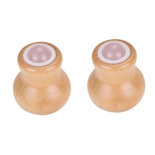 FRCOLOR 2 Piezas rodillo de masaje herramienta de cuidado facial masajeador de jade rodillo masaje masajeador cervical herramienta para el cuidado de la piel rodillo facial portátil Madera