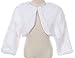 AkiDress Faux Fur Shrug with Pearl Button in White for Little Girl White 14