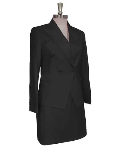 Women's 2 Piece Skirt Suit Double Breasted Jacket & Pencil Skirt Formal Office Business Suit3