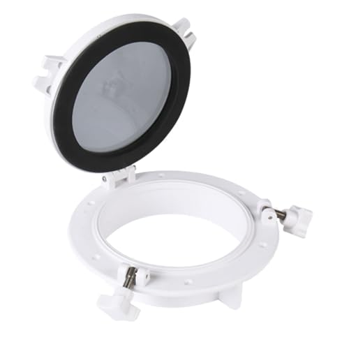 SEAFLO Round Porthole Window with ABS Plastic & Tempered Glass for Boat Yacht Marine Applications (White 10.5)