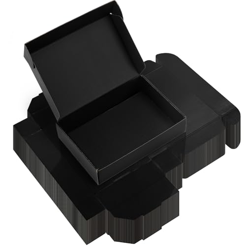 Rempry 40 Pack 9x6x2 Inches Black Shipping Boxes, Cardboard Corrugated Mailer Boxes for Packaging Small Business, Small Gift Boxes for Mailing Present