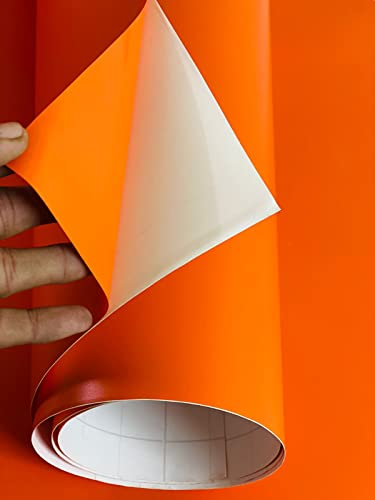 Image of HOME13 Orange Matte (60 x182 Cm) Self Adhesive Contact Paper Vinyl Wallpaper Wall Cabinets Decorations Waterproof Paper
