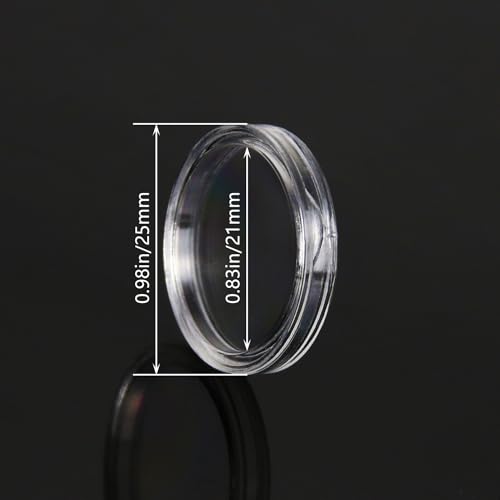 200 cápsulas protectoras redondas para monedas 21 mm plástico transparente miniatura 3