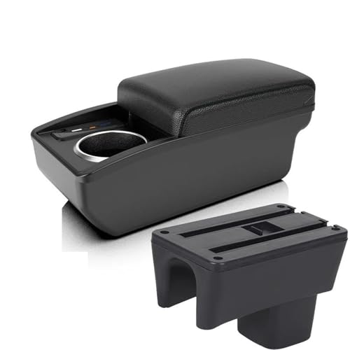 車用アームレスト内装詳細収納ボックス改造パーツに適合するスズキに適合するスイフト用 2005 2006 2007 2008 2009 2010 2011-2023 箱(B2 Black line)