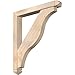 Ekena Millwork BKT0604X40X44FST03SDF Funston Arts and Crafts Smooth Bracket w/Offset Brace, Douglas Fir