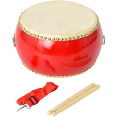 Lekolock 小太鼓 バチ ストラップ セット カラオケ 宴会 応援 パーティー イベント 太鼓 練習 グッズ (直径 約 26cm)