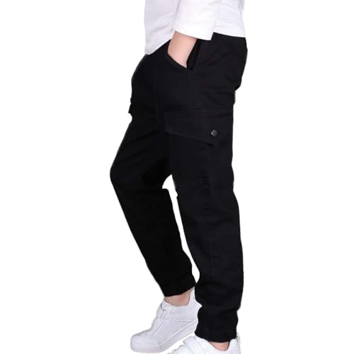Boys Cargo Pants Slim Fit Husky Pant Elastic Waist Joggers with Multi Pockets Hiking Outerwear3