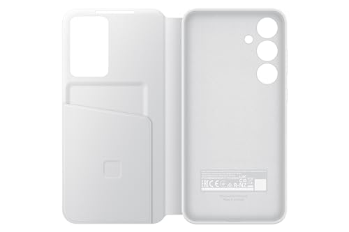 Image of Samsung Polyurethane Galaxy S24+ Plus S-View Wallet Phone Case, Protective Cover with Smart Small Screen View, Finger Tap Control, Slim Design, Card Holder Pocket, US Version, EF-ZS926CWEGUS, White